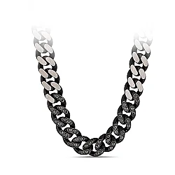 1.30 Carat Black Diamond Stainless Steel Men's Pendant - 2