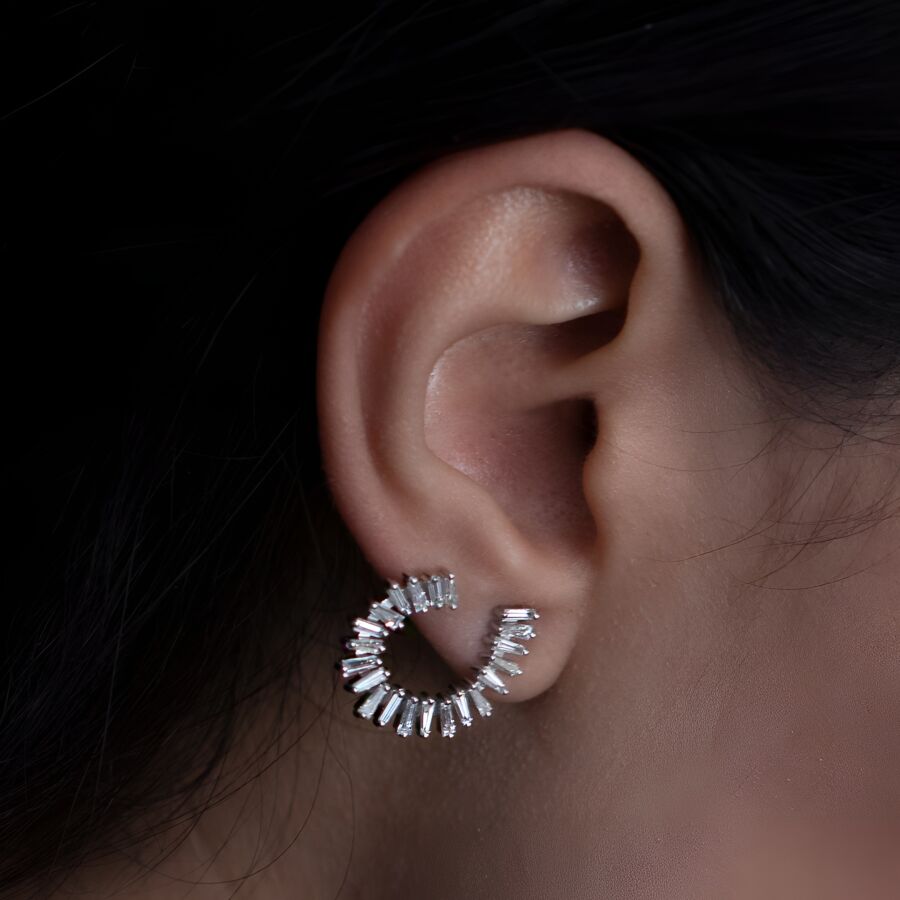 1.31 ct.Baguette Diamond Earrings - 1
