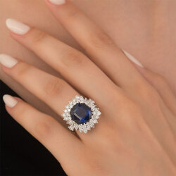 خاتم مرصّع بالألماس مع حجر الزفير 13.15 قيراط - Zen Diamond