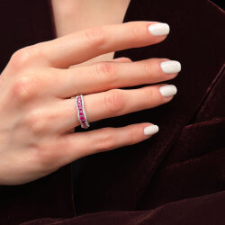 خاتم مرصّع بالألماس مع حجر الياقوت 1.32 قيراط - Zen Diamond