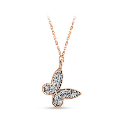0.07 ct.Butterfly Diamond Pendant - 2