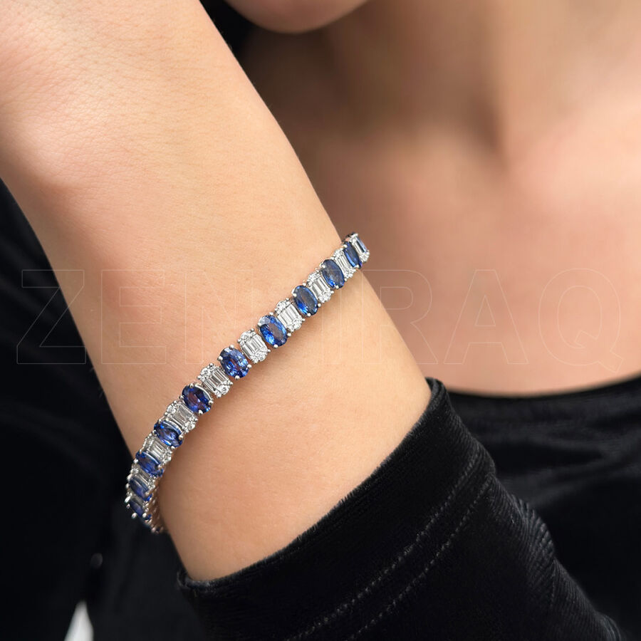 13.59 ct.Sapphire Diamond Bracelet - 1