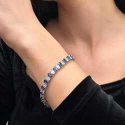 13.59 ct.Sapphire Diamond Bracelet - 2