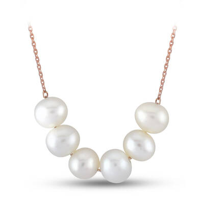 0.72 ct.Pearl Diamond Necklace - 2