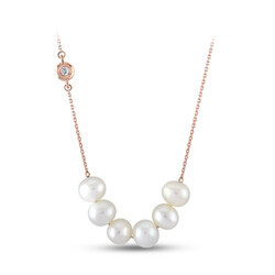 0.72 ct.Pearl Diamond Necklace - 1