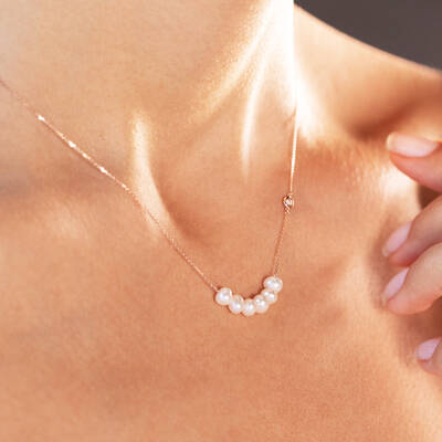 1.29 ct.Pearl Diamond Pendant - 3