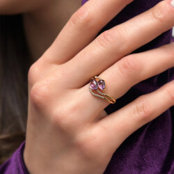 1.39 Carat Amethyst Diamond Ring - Zen Diamond