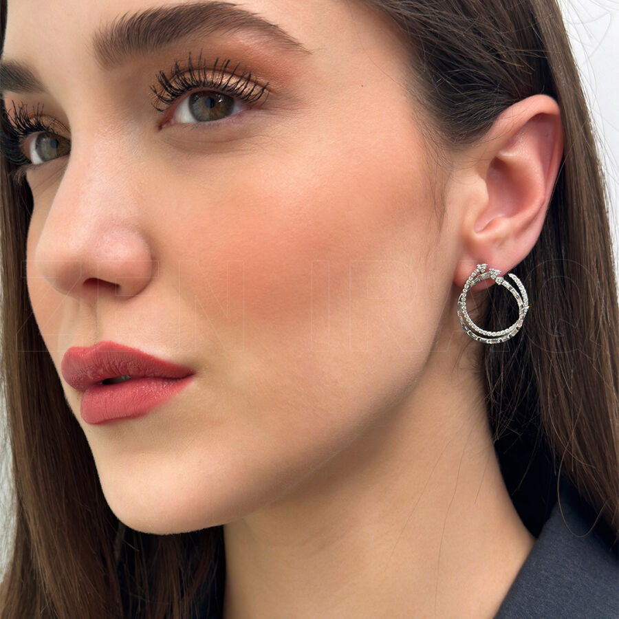1.39 ct.Baguette Diamond Earrings - 2