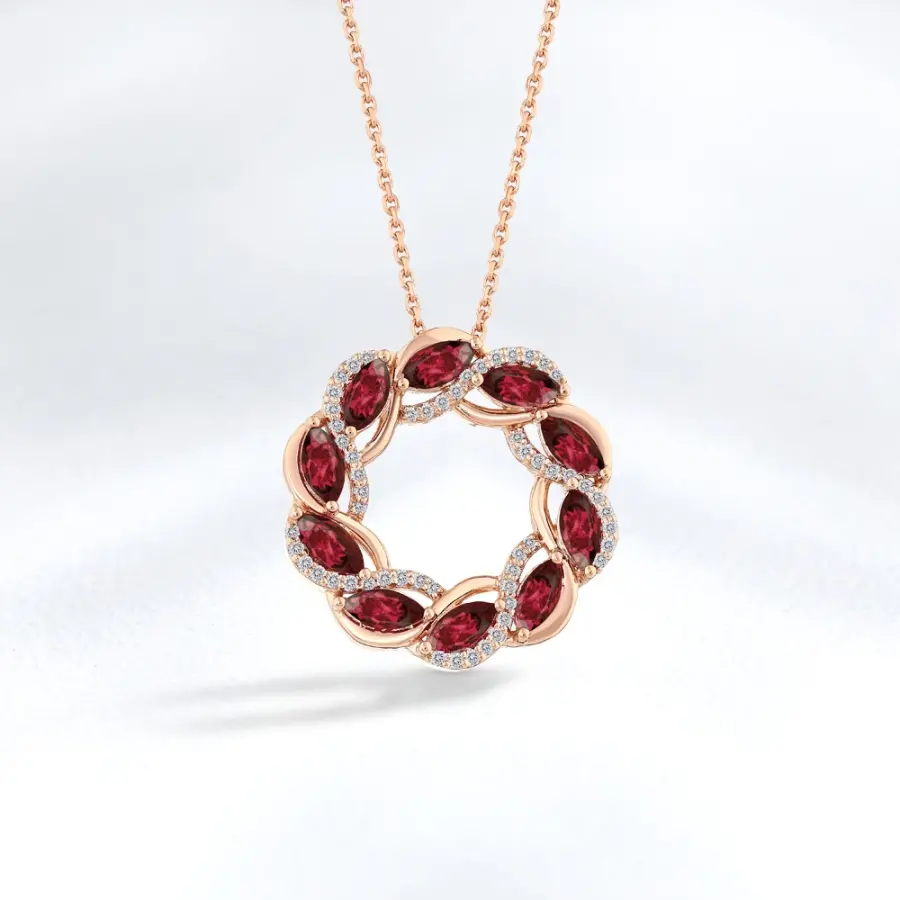 1.40 ct.Ruby Diamond Pendant - 2