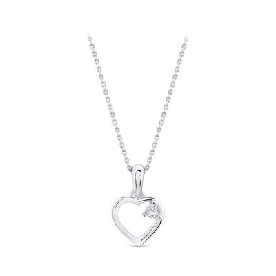 0.04 ct.Heart Diamond Pendant - 1