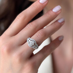 خاتم مرصّع بالألماس 1.42 قيراط - 2