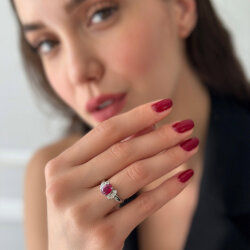 1.42 Carat Ruby Diamond Ring - 2