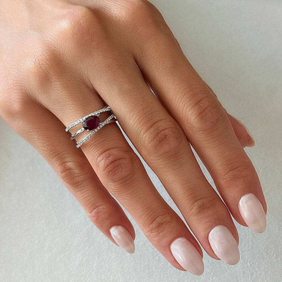 1.49 Carat Ruby Diamond Ring - 2