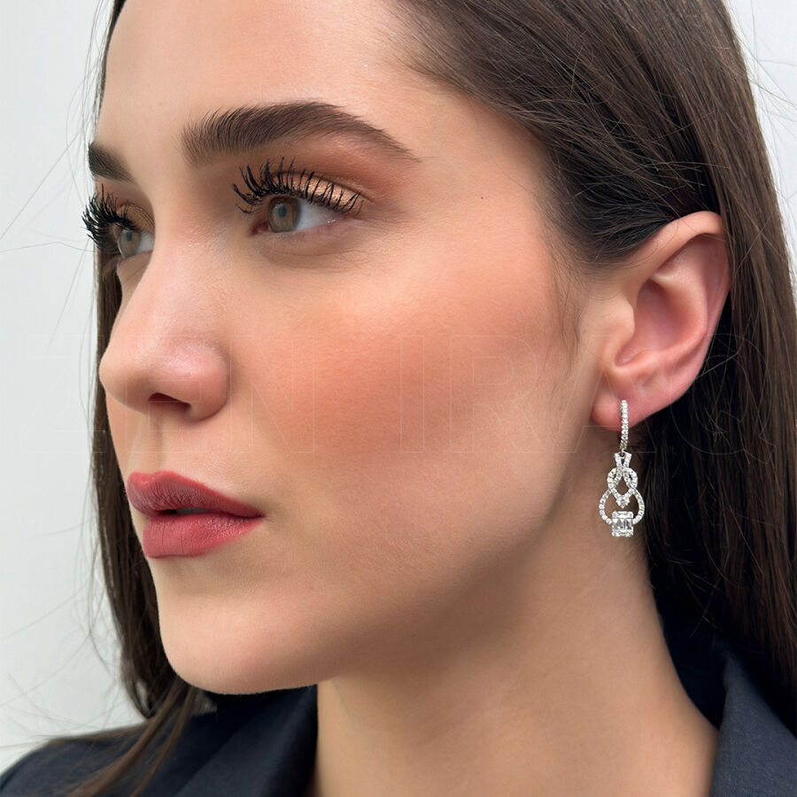 1.49 ct.Baguette Diamond Earrings - 1