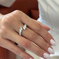 خاتم مرصّع بألماس الماركيز 1.50 قيراط - 1