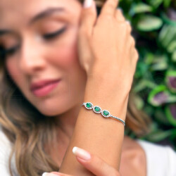 1.53 ct.Emerald Diamond Bracelet - 1
