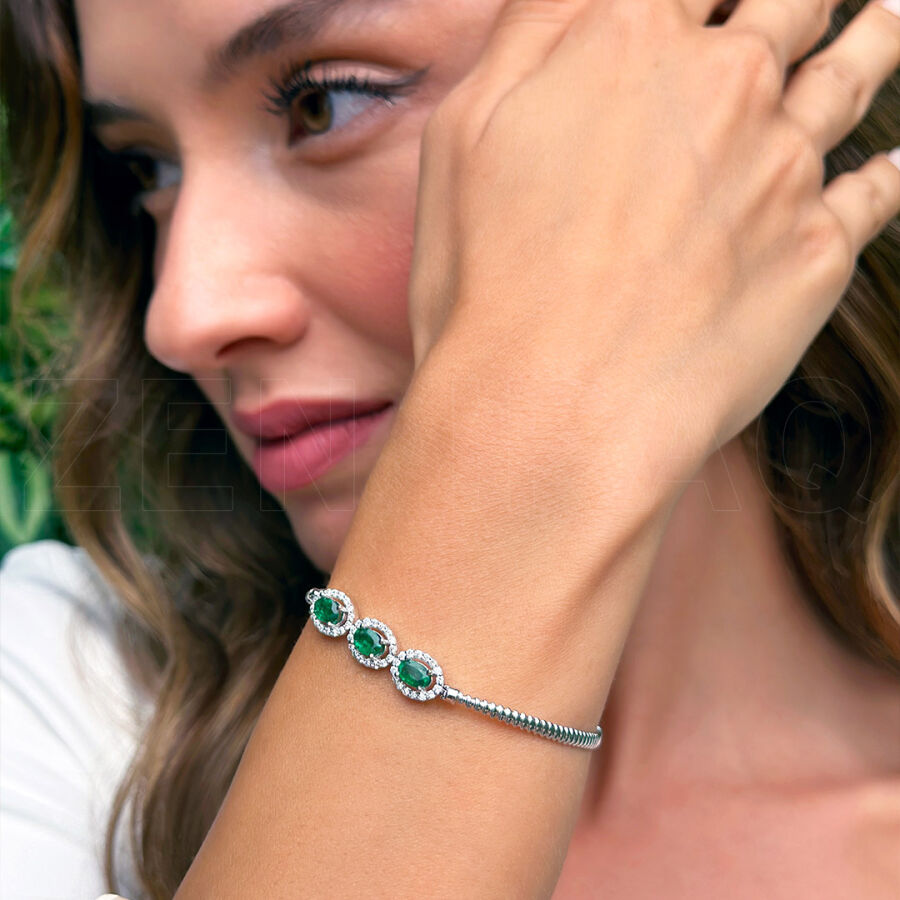 1.53 ct.Emerald Diamond Bracelet - 2