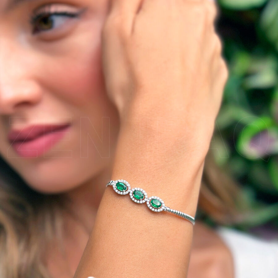1.53 ct.Emerald Diamond Bracelet - 3