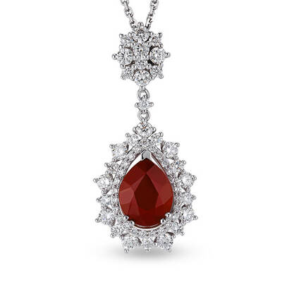 4.14 ct.Ruby Diamond Pendant - 2