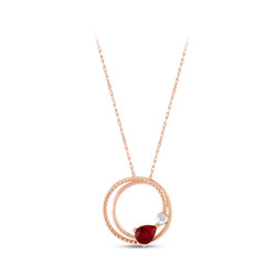 0.36 ct.Ruby Diamond Pendant - 1