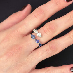 1.54 Carat Sapphire Diamond Ring - 2