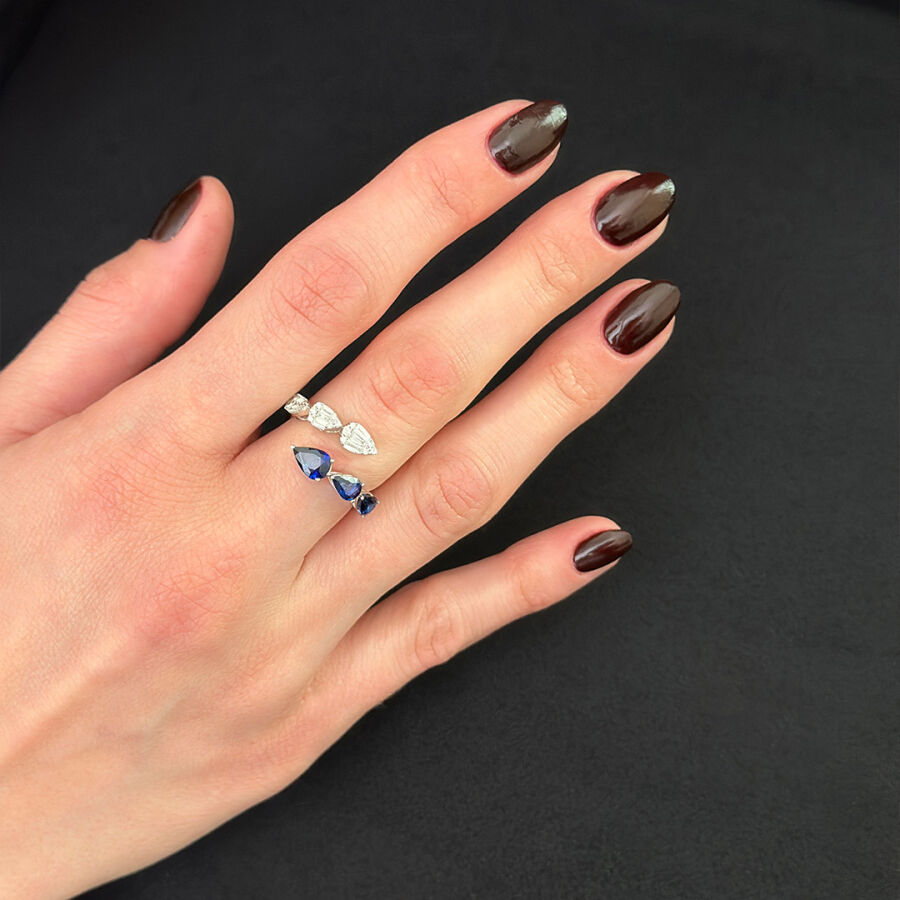 1.54 Carat Sapphire Diamond Ring - 1