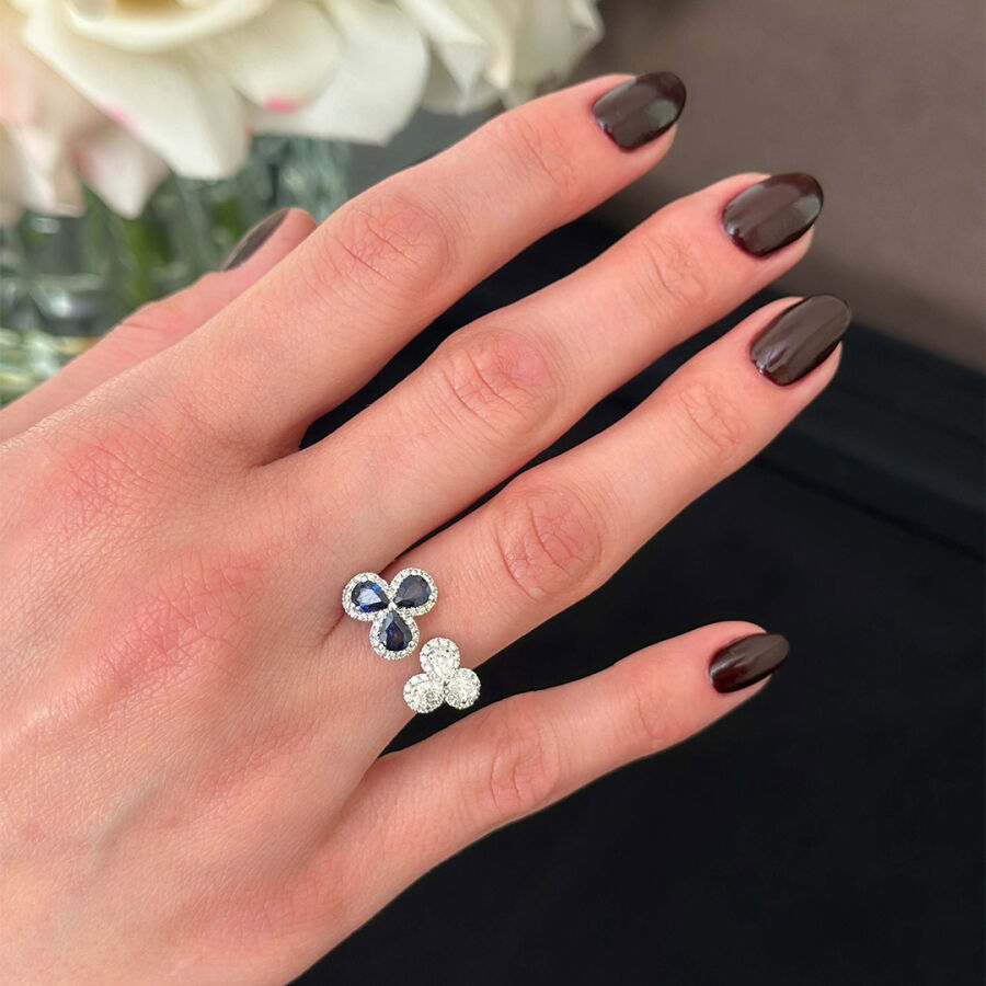 1.54 Carat Sapphire Diamond Ring - 1