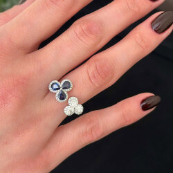 1.54 Carat Sapphire Diamond Ring - 2