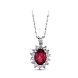 1.25 ct.Ruby Diamond Pendant - 2