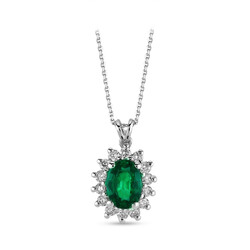 0.96 ct.Emerald Diamond Pendant - 2