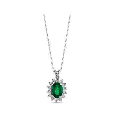 0.96 ct.Emerald Diamond Pendant - 1