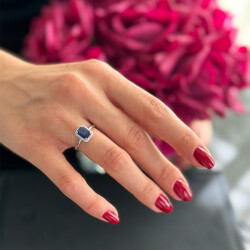 خاتم مرصع بالألماس مع حجر الزفير 1,55 قراط - 2