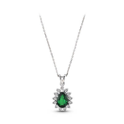 0.41 ct.Phoenix Emerald Diamond Pendant - 1