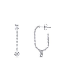 0.02 ct.Diamond Silver Earrings - Zen Diamond