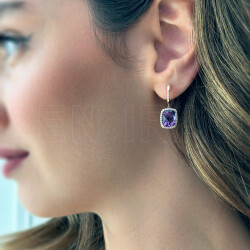 4.98 ct.Amethyst Diamond Earring - 3