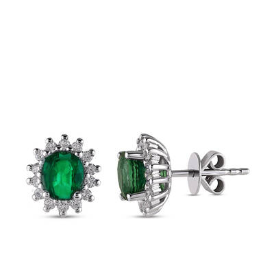 1.15 ct.Emerald Diamond Earring - 1