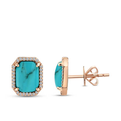 2.11 ct.Turquoise Diamond Earring - 1