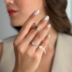 1.58 Carat Rose Quartz Diamond Ring - 3