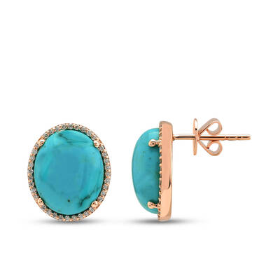6.37 ct.Turquoise Diamond Earring - 1