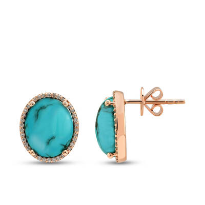 5.16 ct.Turquoise Diamond Earring - 1