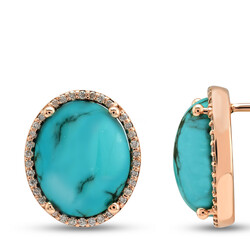 5.16 ct.Turquoise Diamond Earring - 2