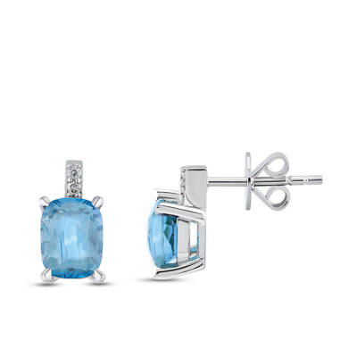 3.03 ct.Blue Topaz Diamond Earring - 1