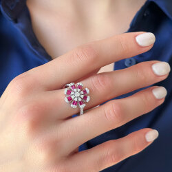 1.59 Carat Ruby Diamond Ring - 2