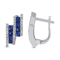 0.91 ct.Sapphire Diamond Earring - 1