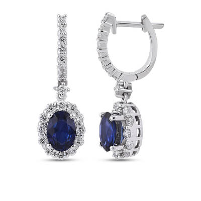 2.50 ct.Sapphire Diamond Earring - 1