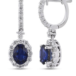 2.50 ct.Sapphire Diamond Earring - 2