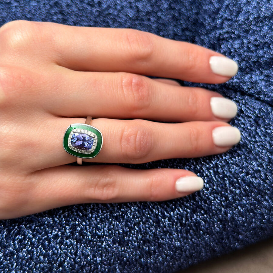 1.62 Carat Tanzanite Diamond Ring - 2