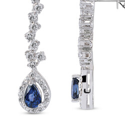 1.60 ct.Sapphire Diamond Earring - 2