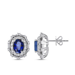 2.47 ct.Sapphire Diamond Earring - 1