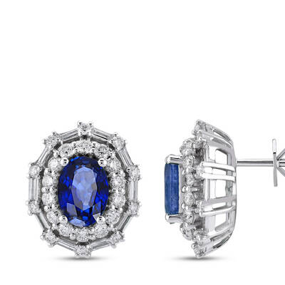 2.47 ct.Sapphire Diamond Earring - 2